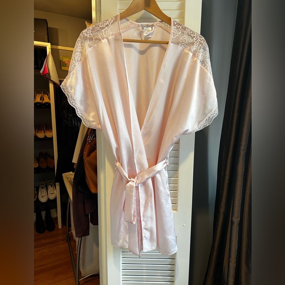 Linea Donatella Soft Pink Lace Robe